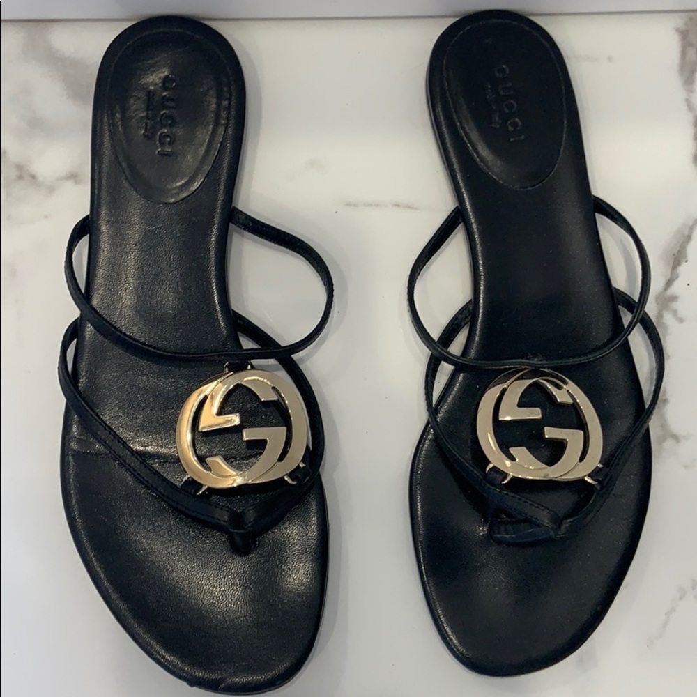 Gucci Classic Double G Leather Sandal